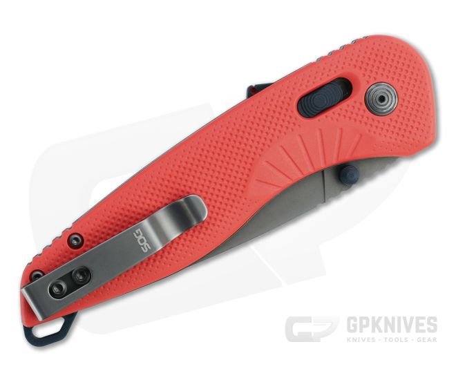 SOG Aegis AT Tanto Rescue Red and Indigo PVD D2 AT-XR Lock Assisted Folder 11-41-08-57 - Image 2