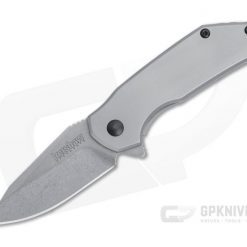 Kershaw Valve Stonewashed Drop Point Assisted Frame Lock Flipper 1375