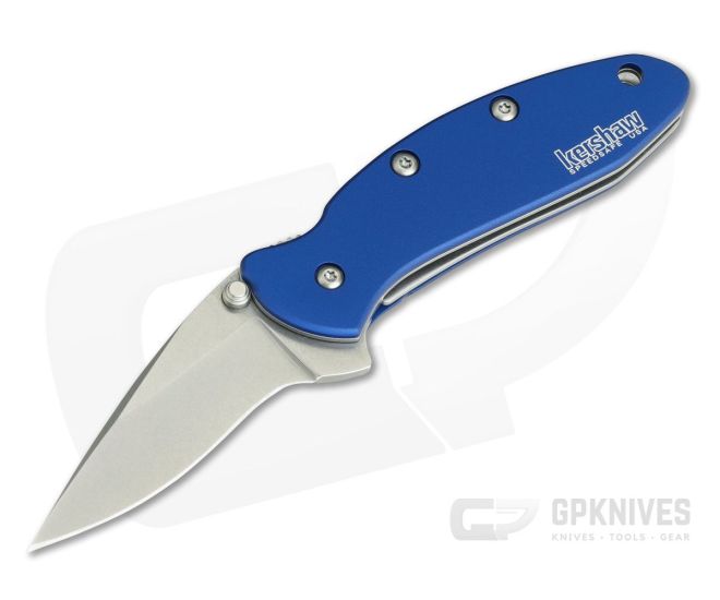 Kershaw Chive Navy Blue SpeedSafe Assisted Stonewash Liner Lock 1600NBSW