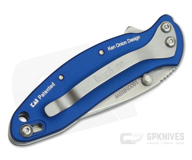 Kershaw Chive Navy Blue SpeedSafe Assisted Stonewash Liner Lock 1600NBSW - Image 2