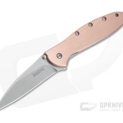 Kershaw Knives Leek Stonewashed CPM-154 Raw Copper Assisted Flipper 1660CU
