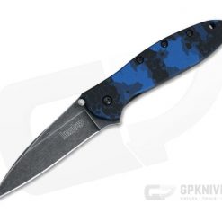 Kershaw Leek Digital Blue Camo BlackWash Blade Assisted Flipper 1660DBLU