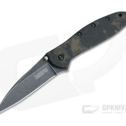 Kershaw Leek Digital Brown Camo BlackWash Blade Assisted Flipper 1660DEB