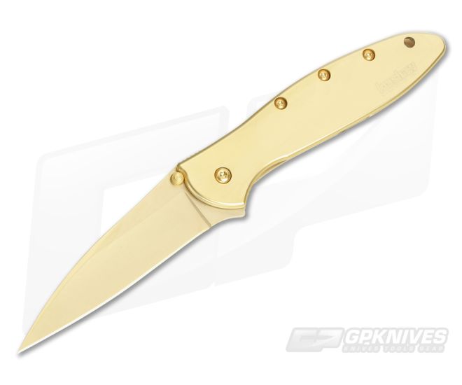 Kershaw Leek 24K Gold Plated Assisted Flipper 1660G