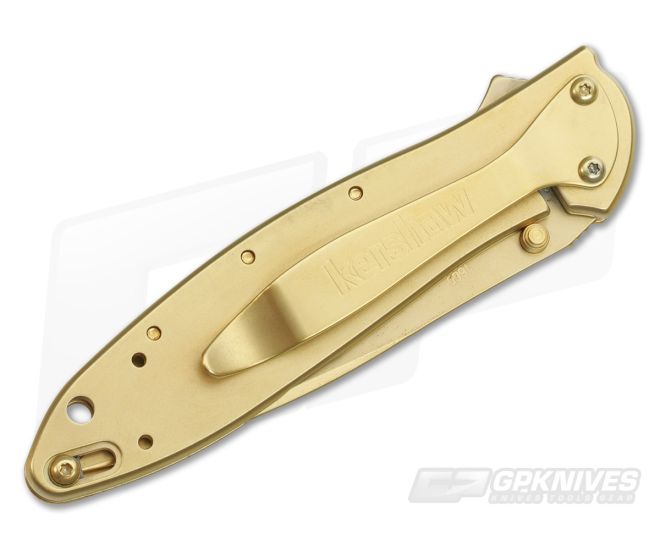 Kershaw Leek 24K Gold Plated Assisted Flipper 1660G - Image 2