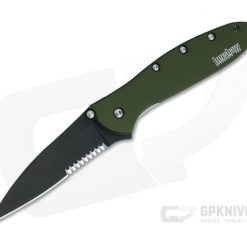 Kershaw Leek OD Green Black Serrated Blade Assisted Flipper 1660OLBLKST