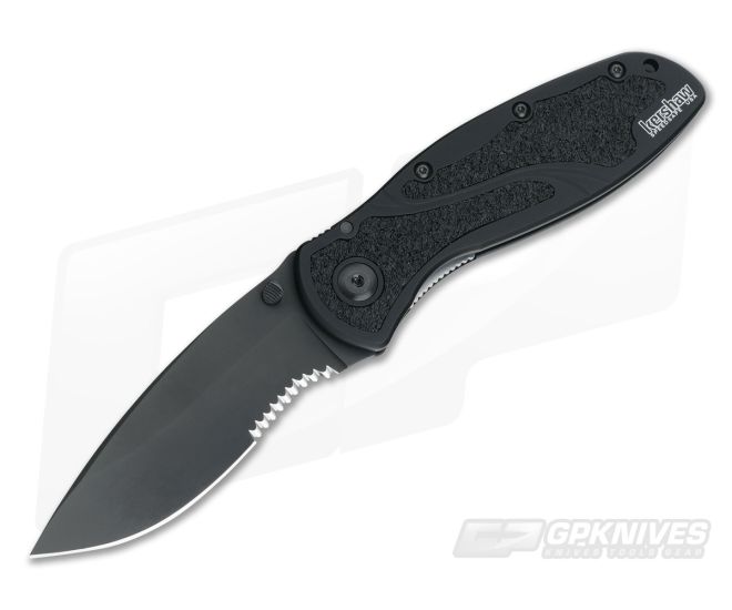 Kershaw Black Tactical Blur Glassbreaker Serrated Blade 1670GBBLKST