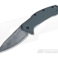 Kershaw Link Assisted Flipper Gray Handle Damascus Blade