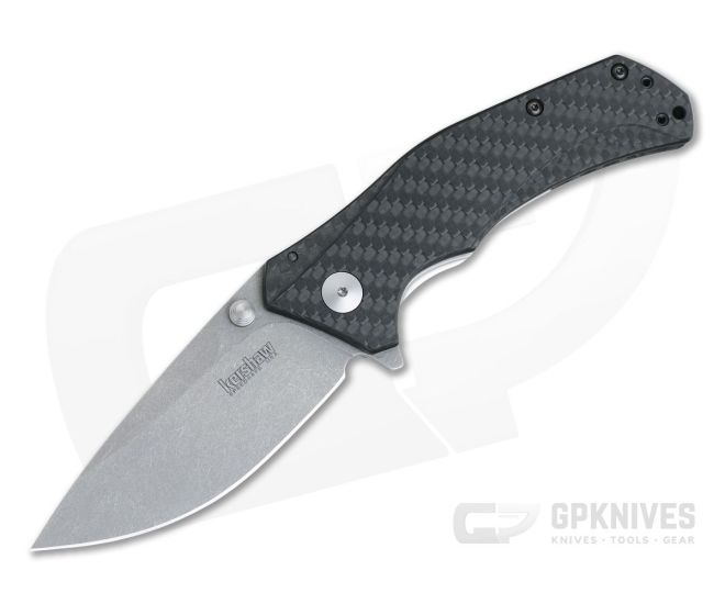 Kershaw Knockout Carbon Fiber Handle Stonewash M390 Blade 1870CFM390