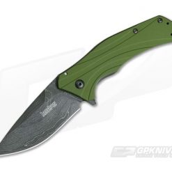 Kershaw Knockout Olive Handle Damascus Blade 1870OLDAM