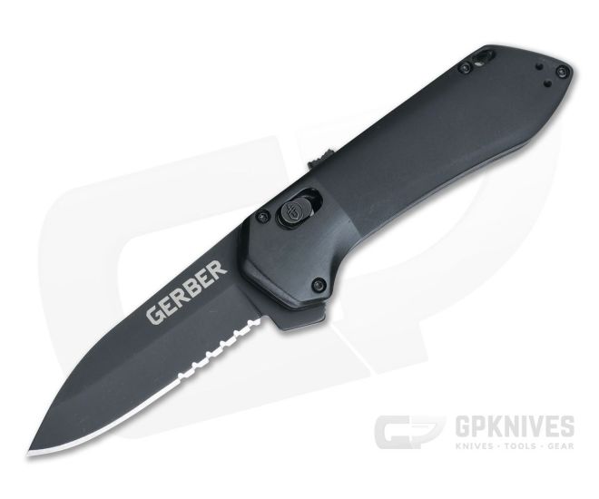 Gerber Highbrow Compact Onyx Black Oxide Serrated Assisted Flipper 30-001525