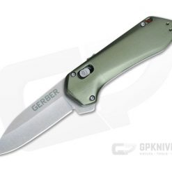 Gerber Highbrow Compact Flat Sage Green Stonewashed Plain Assisted Flipper 30-001526