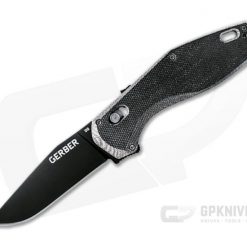 Gerber Hyperflip Black PVD D2 Gray Micarta Pivot Lock Assisted Flipper 30-001852