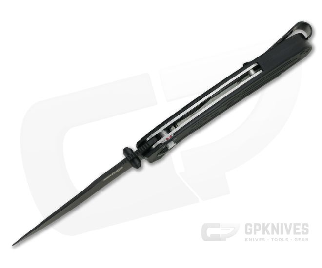 SOG Banner Black Cerakote Plain S35VN Aluminum USA Assisted Button Lock Folder BA1001-BX - Image 3