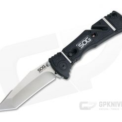 SOG Trident Elite Tanto Satin AUS-8 Black GRN Piston Lock Assisted Folder TF103-BX