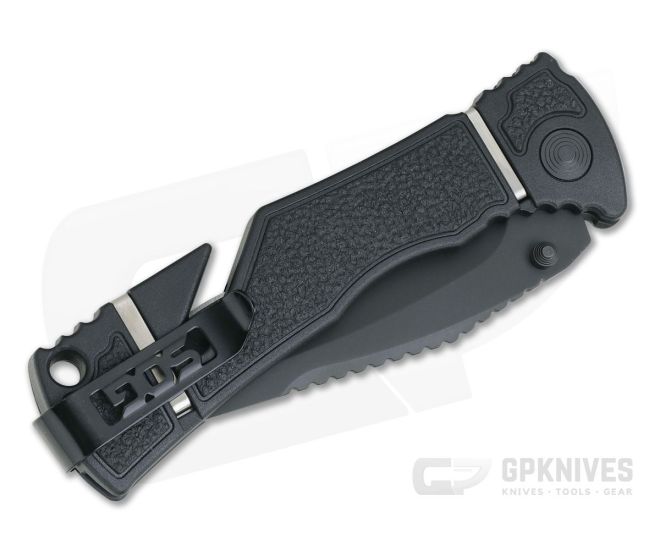 SOG Trident Elite Clip Point Black Serrated AUS-8 Black GRN Piston Lock Assisted Folder TF106-BX - Image 3
